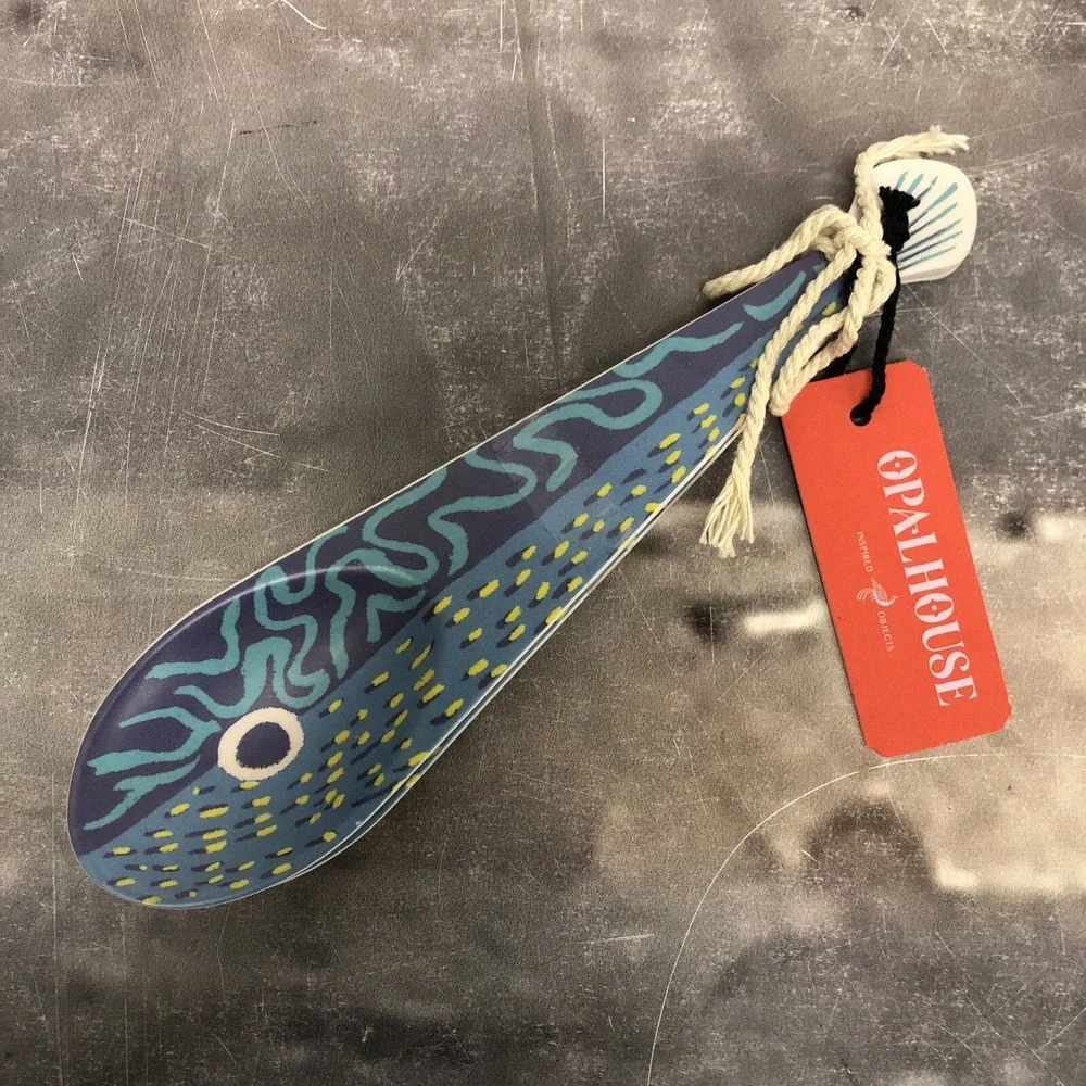 Opalhouse melamine 2pc‎ fish Pattern spoon set NWT Kitchenware